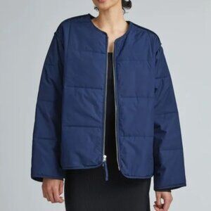 (New without tags) Everlane blue quilted cotton liner jacket